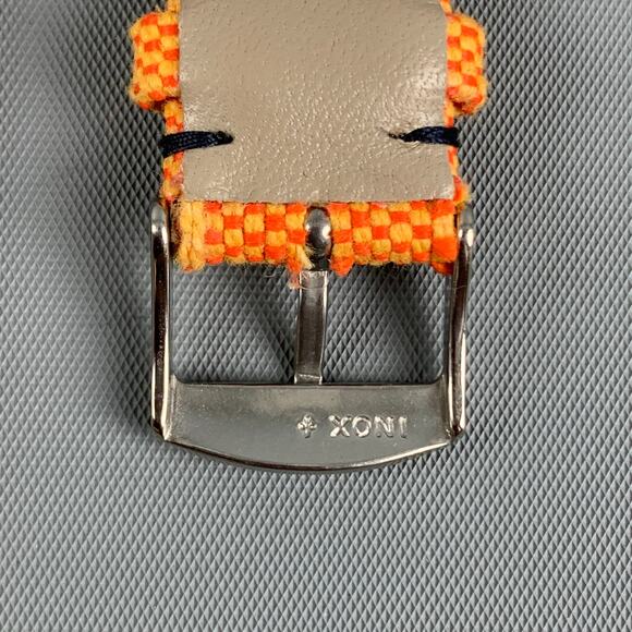 MERCI Orange Yellow Checkered Watch Band - Picture 4 of 5